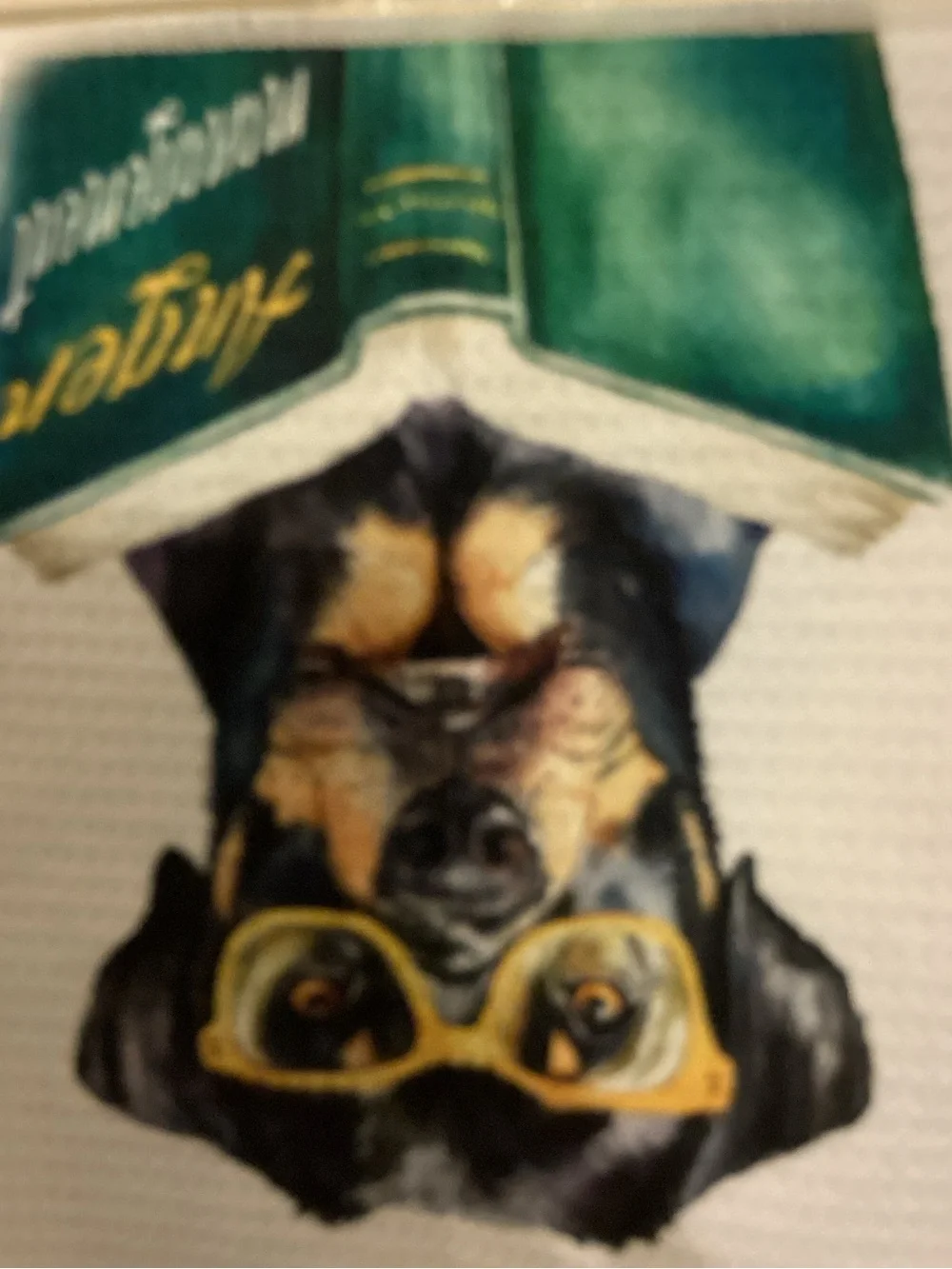 Towel with Rottweiler Reading Anger Management Text nwot